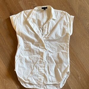 J. Crew white poplin short sleeve Shirt size 0